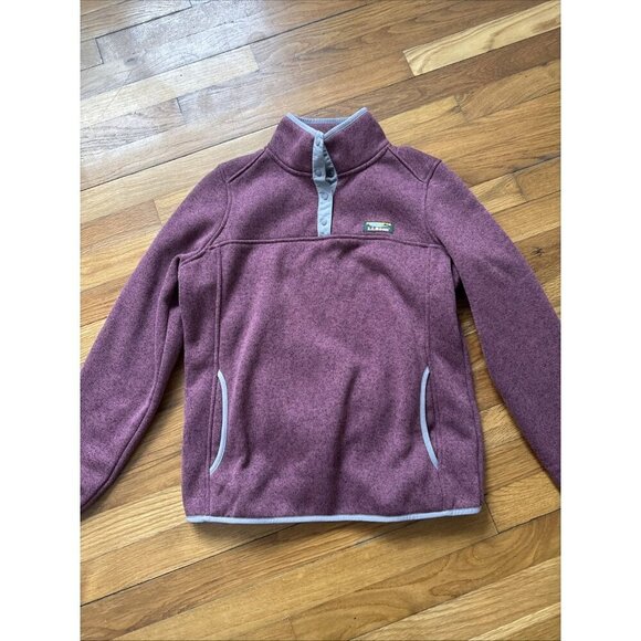 LL Bean Fleece Women’s Sienna Clay Better Sweater Pullover Snap Size S Pet - Picture 3 of 6